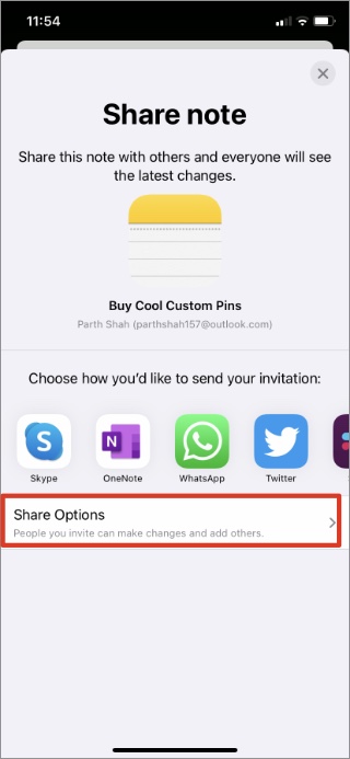 check share options