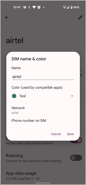 Android 12 móvil Editar color