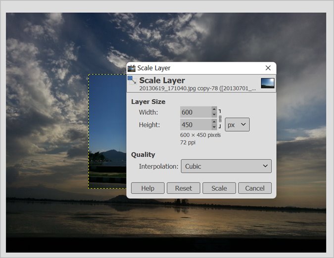 GIMP Resize Image Layer Scale Layer Save