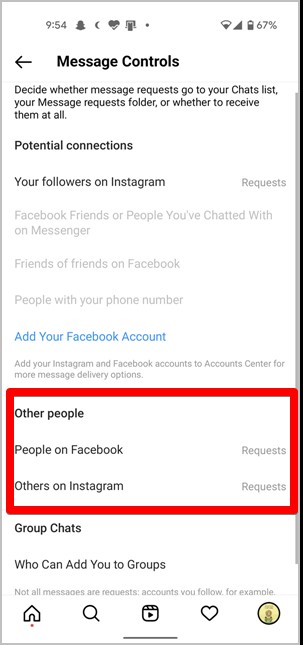 Instagram Turn off Messages Requests Followers Other People