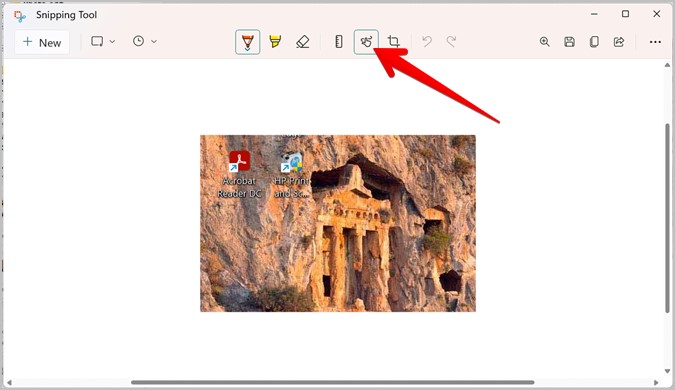 touch writing feature in snipping tool on windows 11