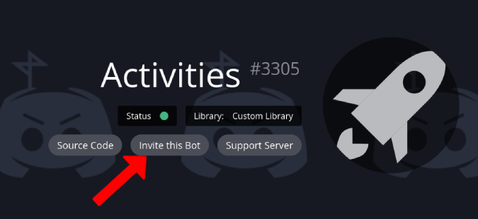 Mengundang bot Aktivitas ke Server