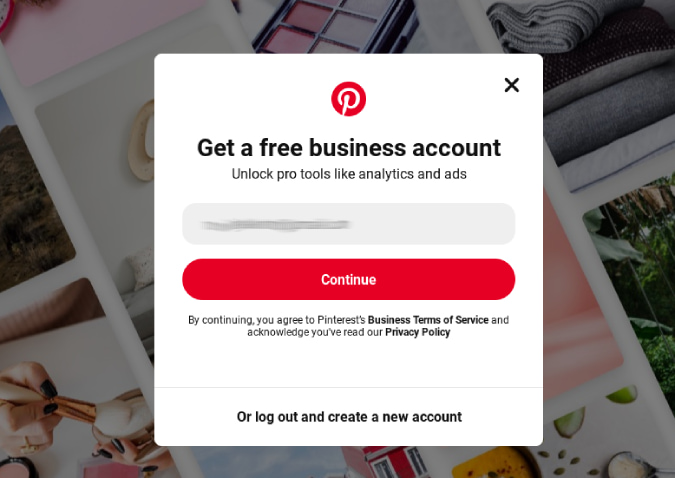 Creating a free Pinterest business account