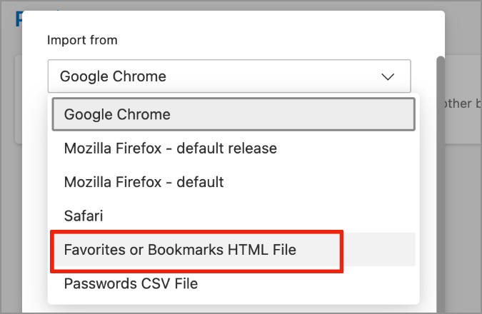 import bookmarks html file to edge browser