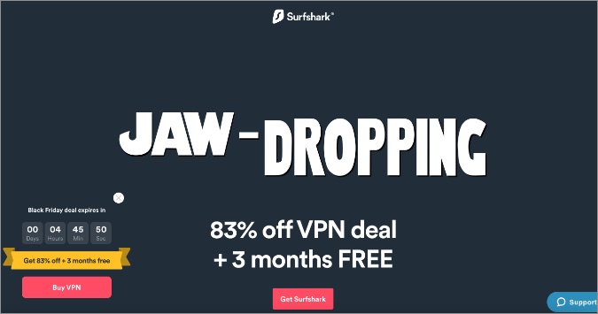 Surfshark VPN black friday deal
