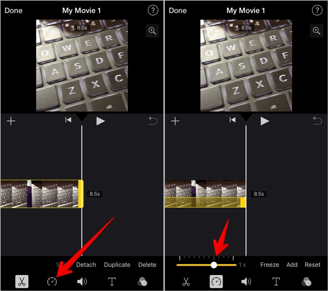 Cambiar la velocidad del video Ajuste de iMovie
