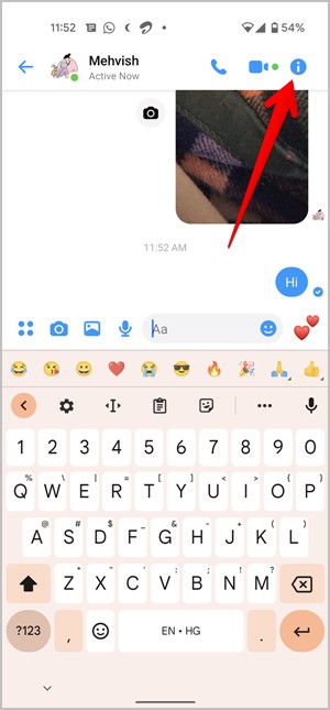 What do the icons mean on messenger