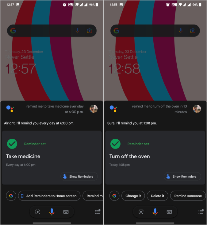 Other types of reminders to set with Google Assistant
