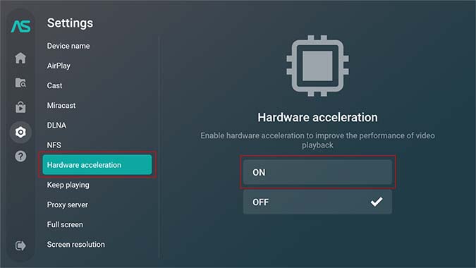 enable hardware acceleration in fire tv stick