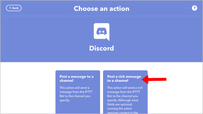 Posting a rich message on Discord using IFTTT