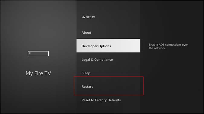 reboot option fire tv stick