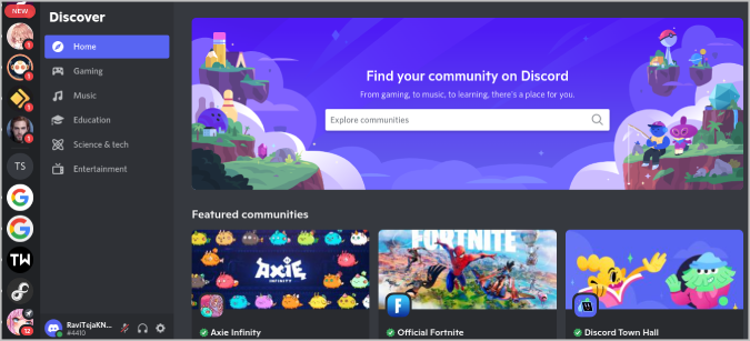 Discord Discover Page 