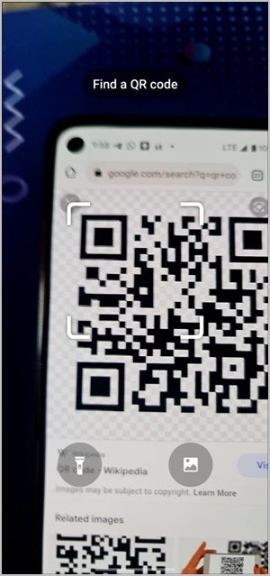 Lectura rápida de mosaico de código QR de escaneo de Samsung