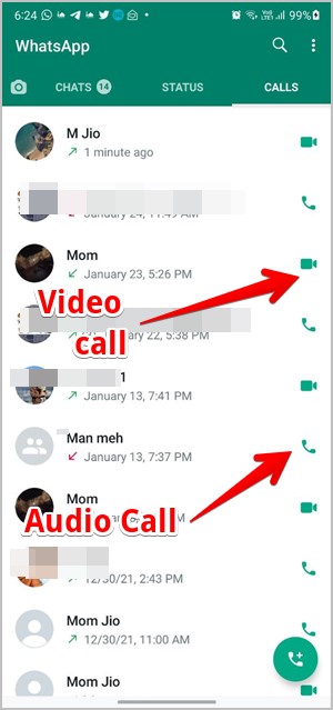 WhatsApp Icons Call Android