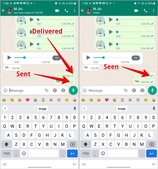 WhatsApp Icons Chat Delivery Ticks