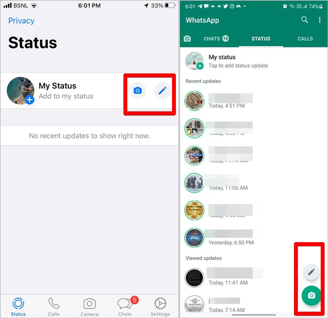 WhatsApp Icons Status