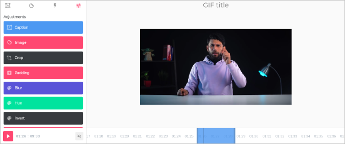 Creating GIF from YouTube video on GIFS.com