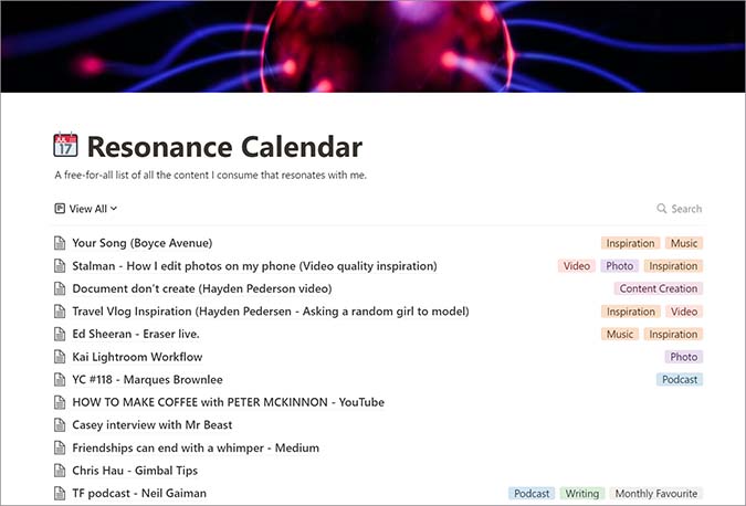resonance calendar notion template