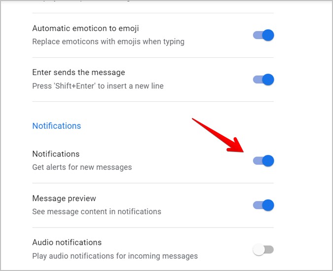 Android Messages Web Tips Notifications Turn off