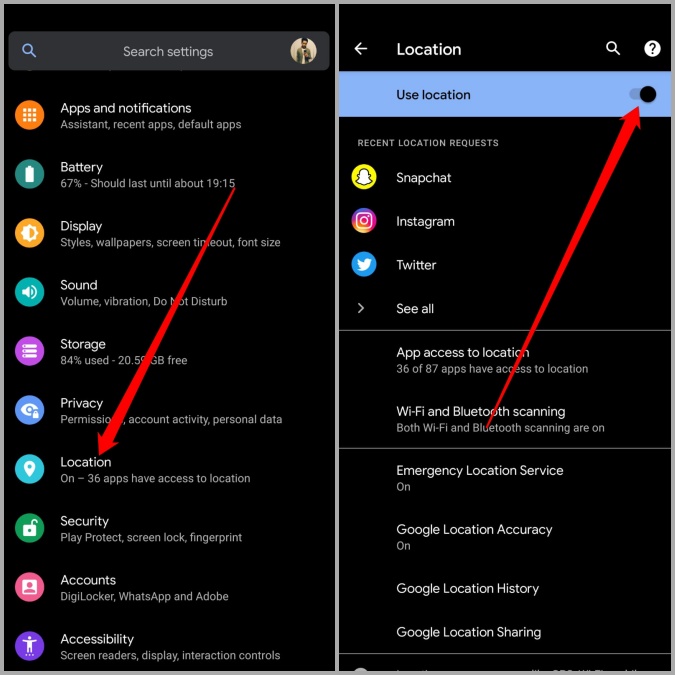 Enable Location on Android