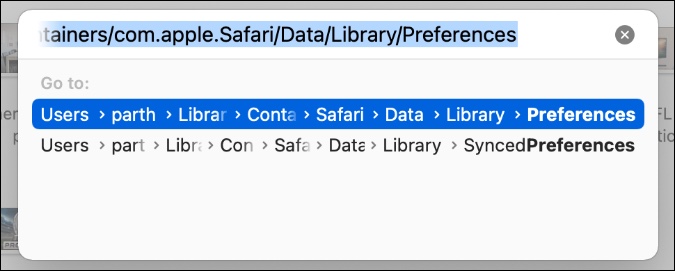 find safari preferences file