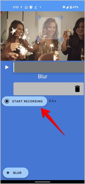 Blur Video Android Iniciar grabación