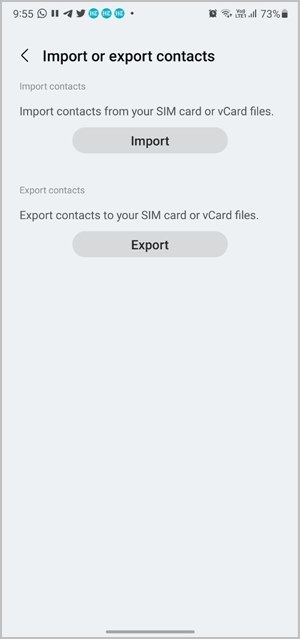 Contacts Import Export