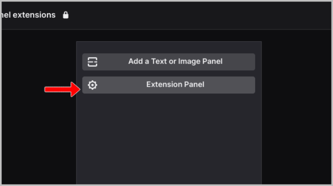Extension Panel option