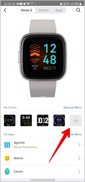 Fitbit Watch Clock Face Add Saved