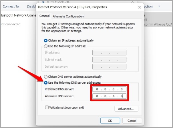 Modify DNS Settings on Windows 11