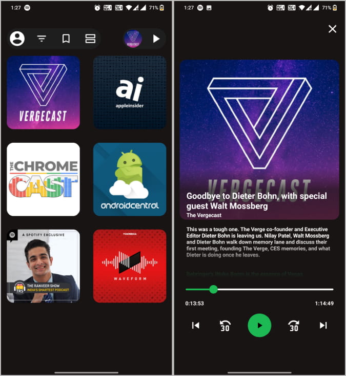 Podify Spotify podcast app 