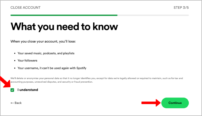 Warnings from Spotify about Account Deletion