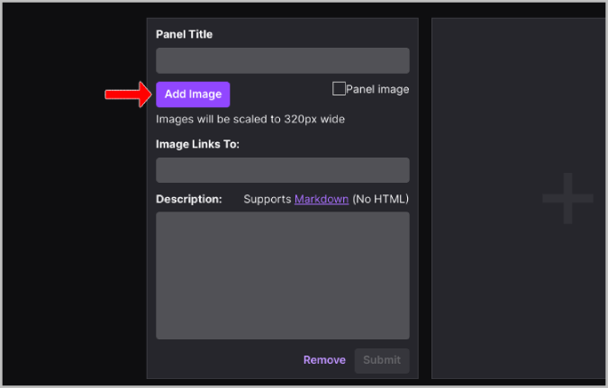 Add Image to the Twitch Panel