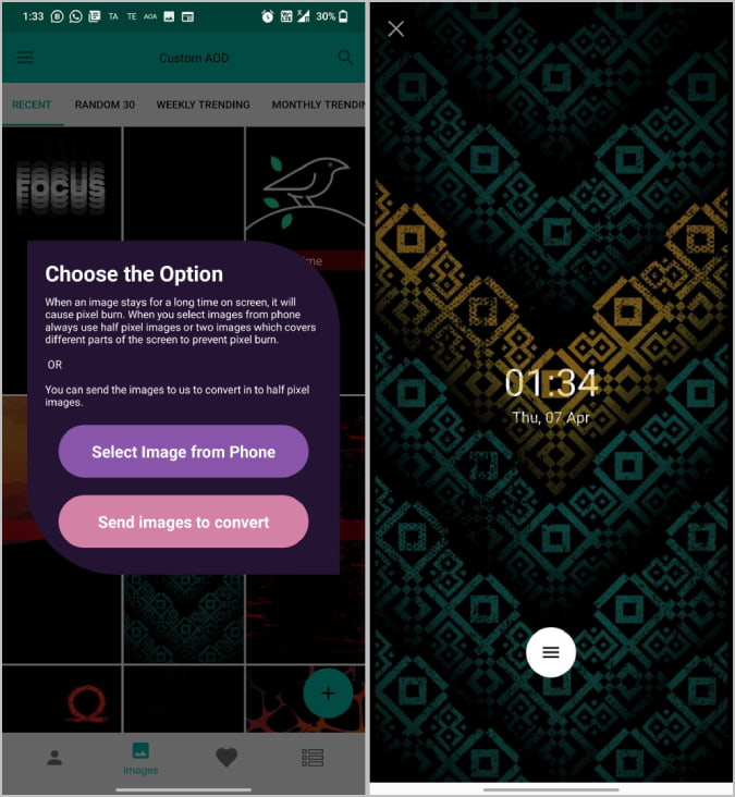 Custom AOD Android App