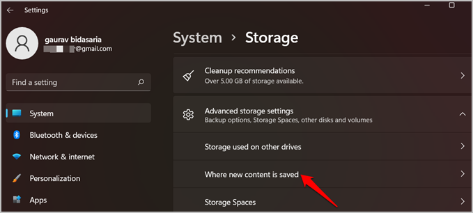 windows 11 system storage settings