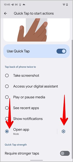 Aplicación de toque rápido de Google Pixel