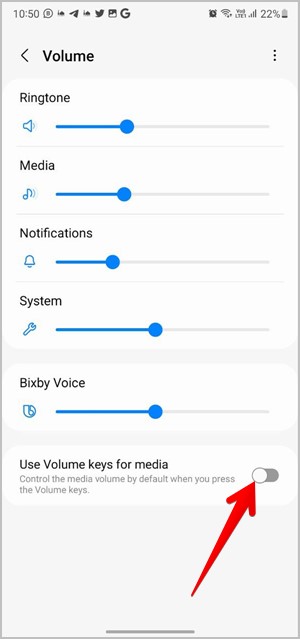 Samsung Volume Keys for Media