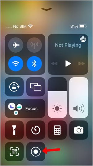 Screen recording on iPhone 