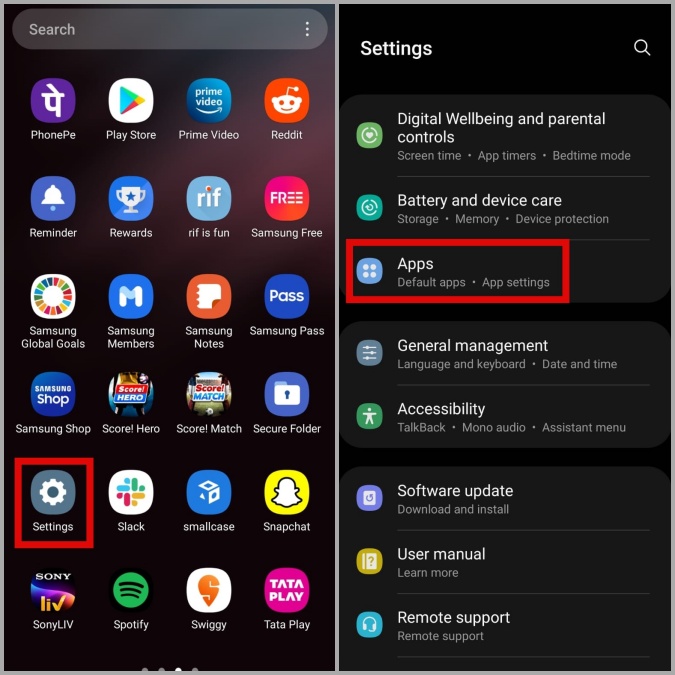 Apps on Samsung Phone