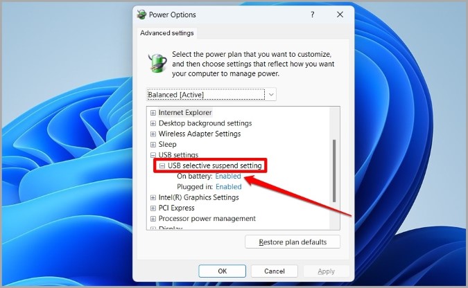Configure USB Power Settings on Windows