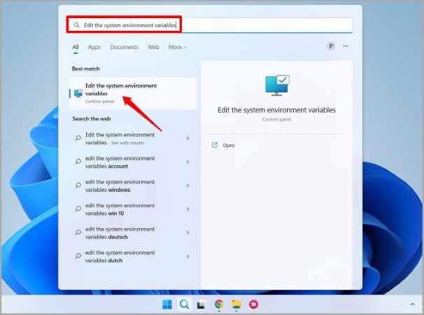 Edit System Enviornment Variable on Windows 11