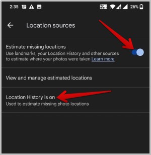 Estimate missing location on Google Photos
