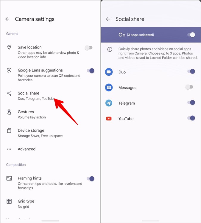 Google Camera Social Share Enable