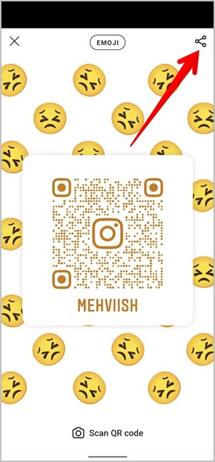 Поделиться QR-кодом профиля в Instagram