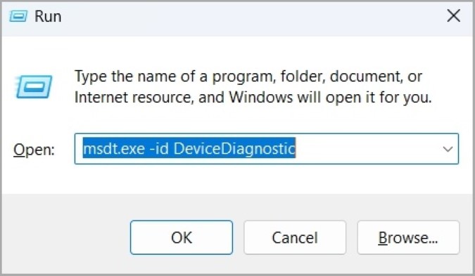 Open Harware and Devices Troubleshooter on Windows 11