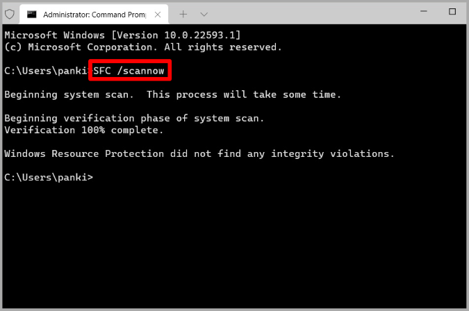 SFC Scan on Windows 11