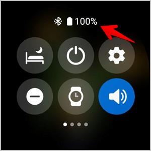 Samsung Galaxy Watch Icon Quick Panel Top
