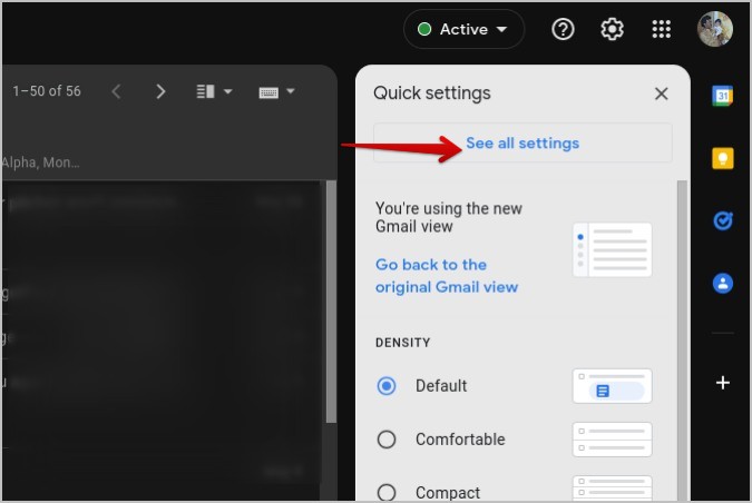 See all settings option in Gmail