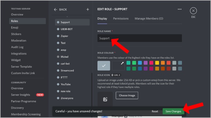 Creating a Support Role on Discord Server