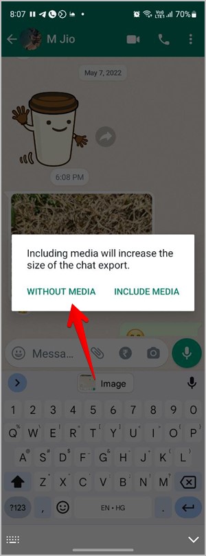 WhatsApp Android Chat Without Media